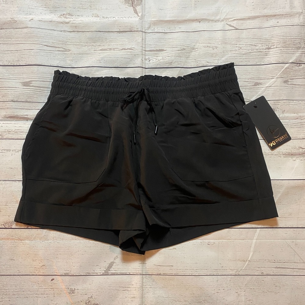 NWT 90 Degree by Reflex Stretch Side Rib Pull-On Woven Shorts Women's‎ Size XL